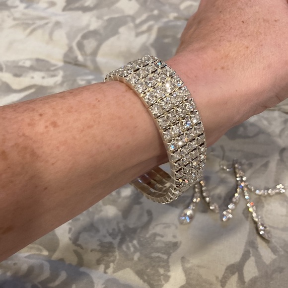 Cubic Zirconia Earrings and bracelet - Picture 6 of 6